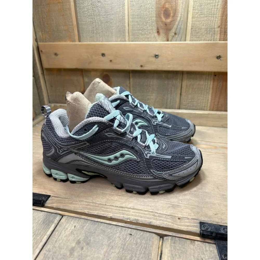 Saucony Womens Sneakers Size 7 TR6 Grey/Green Sneaker Grid Excursion 15107-3